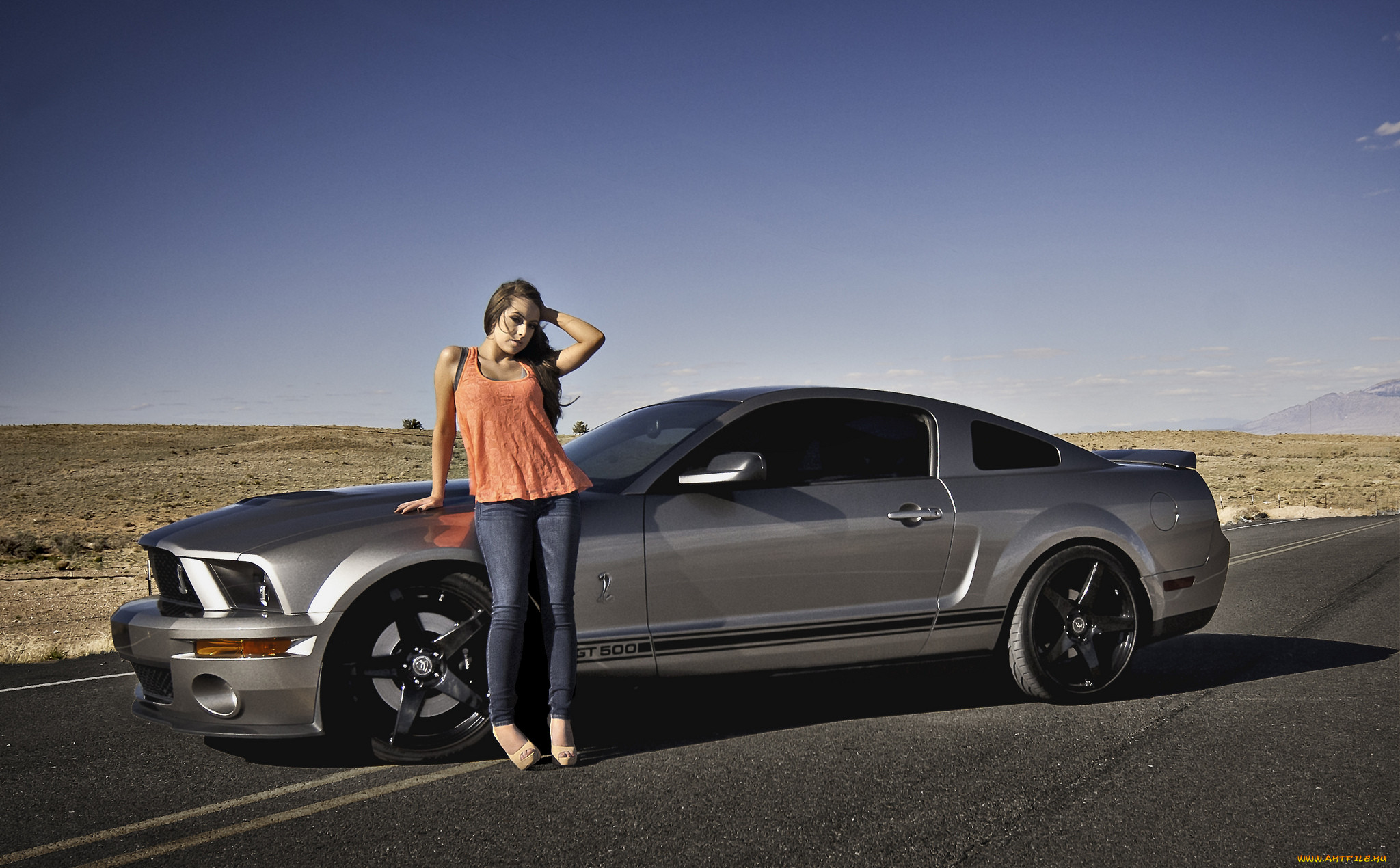 Обои Ford Mustang Shelby GT500 Автомобили -Авто с девушками, обои для  рабочего стола, фотографии ford, mustang, shelby, gt500, автомобили, авто,  девушками, девушка, пустыня, дорога Обои для рабочего стола, скачать обои  картинки заставки